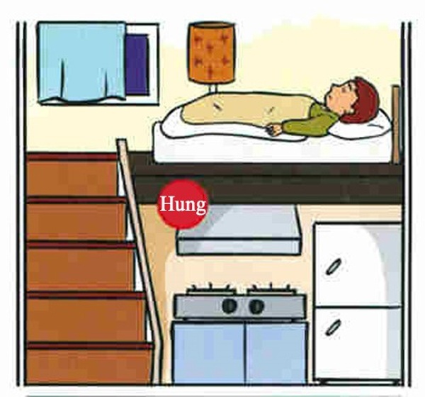 Phòng ngủ đặt trên bếp ăn gây tác động tới sức khỏe chủ nhân căn phòng. (Ảnh minh họa)